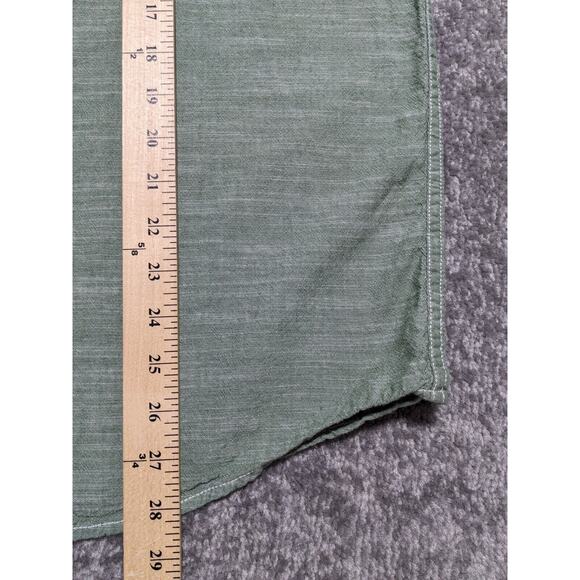 Woolrich Shirt Men XL Green Short Sleeve Cotton Pockets Button Front Collared - Picture 13 of 13